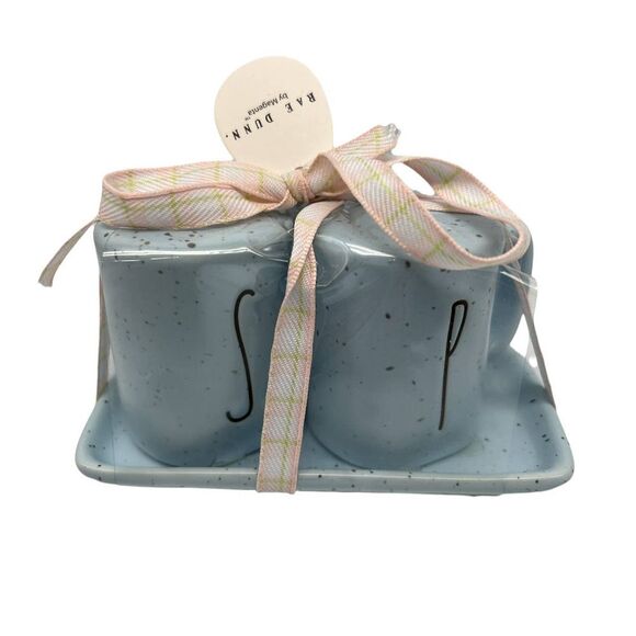 Rae Dunn Blue Mini Mug Salt and Pepper shakers - Picture 1 of 2
